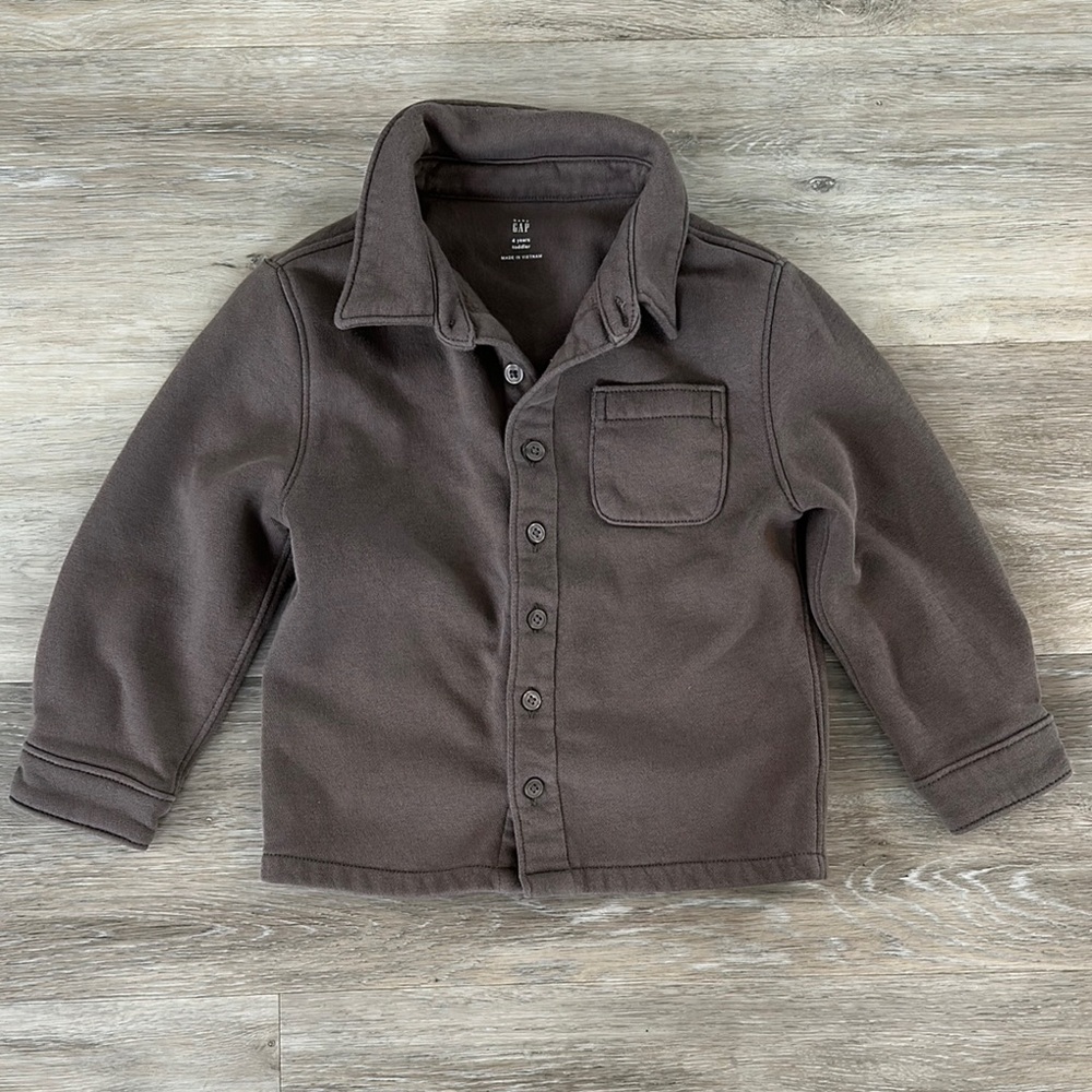 Baby GAP Brown Toddler Sweatshirt Button Up